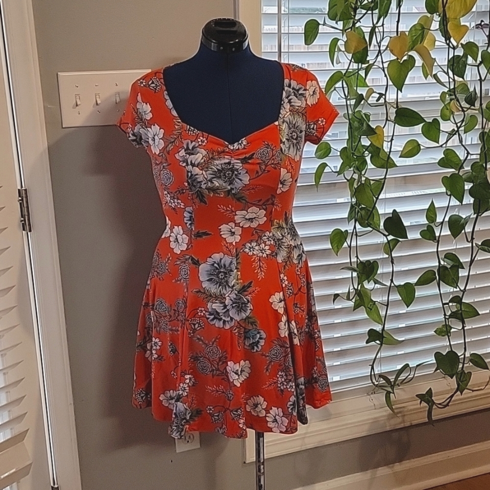 Boho floral a-line dress sz M